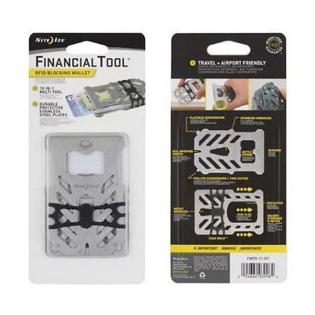 Nite Ize 2021 Nite Ize Financial Tool Rfid Blocking Wallet, Stainless NIT-FMTR-11-R7